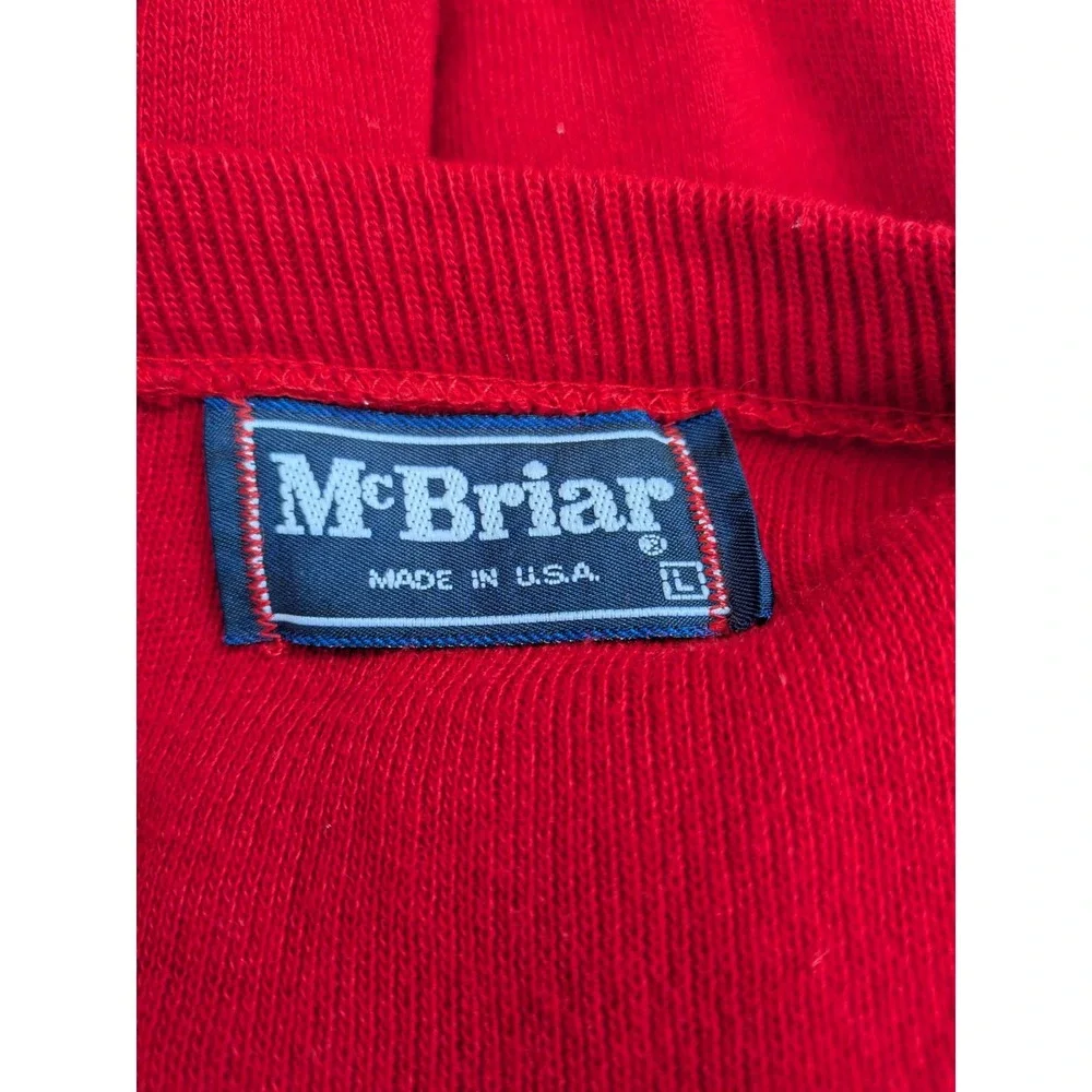 Vintage Cunard Countess‎ Cruise Ship Sweater Mens L Red V-Neck McBriar Made USA